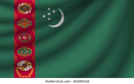 Flag of Turkmenistan, vector illustration