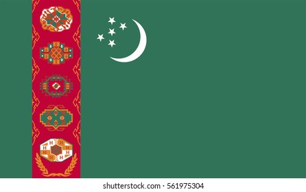 Flag of Turkmenistan vector illustration