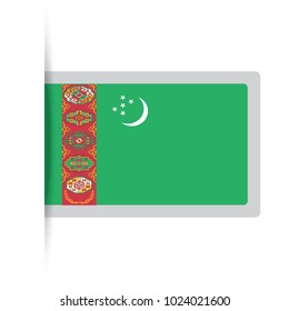 Flag of Turkmenistan. Vector illustration of a stylized flag.
The slit in the paper with shadows. isolated on white.