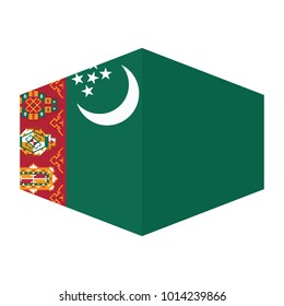 flag of Turkmenistan,vector illustration of Turkmenistan flag, official colors and proportion correctly. National Flag of Turkmenistan, A Flag Illustration within a Sign of the country of Turkmenistan