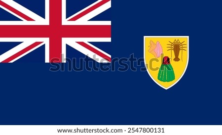 Flag of Turks and Caicos Islands, 16:9 Format, Turks and Caicos Islands Flag, Vector Images