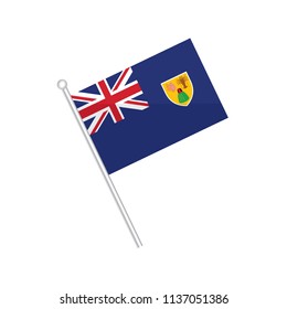 Flag of Turks and Caicos Islands. Flag of Island. Flag of Territory. isolated on a white background.