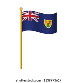 Flag of Turks and Caicos ,Turks and Caicos flag official colors and proportion correctly, Turks and Caicos flag waving isolated Vector illustration eps10.