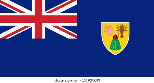 Flag of Turks and Caicos in official rate and colors, vector.