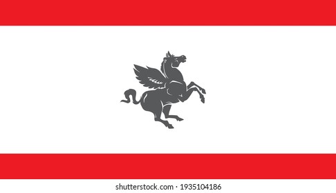 Flag of the Tuscany region, Italy vector illustration