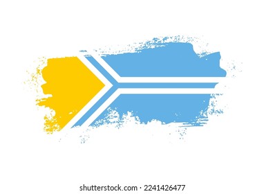 Flag of Tuva country with hand drawn brush stroke vector illustration