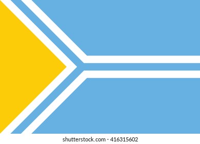 Flag of Tuva republics / krays / provinces / federal cities / autonomous oblast / autonomous okrugs of Russia. Vector illustration.