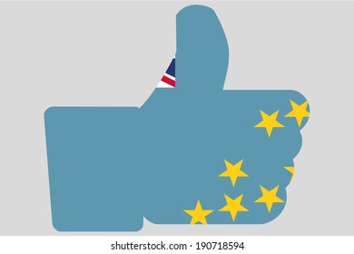 The flag of Tuvala in a Thumbs Up Icon