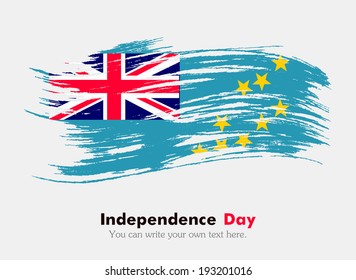 Flag of Tuvalu. Flag in grungy style. Independence Day.