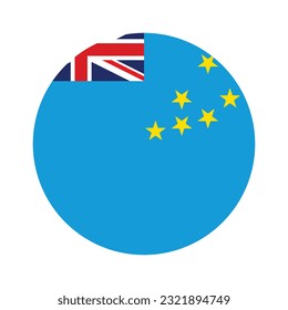 The flag of Tuvalu. Flag icon. Standard color. Circle icon flag. Computer illustration. Digital illustration. Vector illustration.
