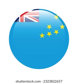 The flag of Tuvalu. Flag icon. Standard color. Circle icon flag. 3d illustration. Computer illustration. Digital illustration. Vector illustration.