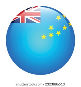 The flag of Tuvalu. Flag icon. Standard color. Circle icon flag. 3d illustration. Computer illustration. Digital illustration. Vector illustration.