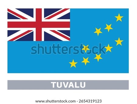 Flag of tuvalu. Flag icon. Standard colors. Standard size. Rectangular flag.