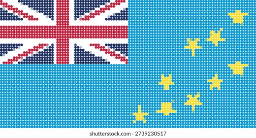 Flag of Tuvalu pixel art of dots