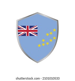 Flag of Tuvalu with silver frame