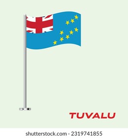 Flag of Tuvalu, Table Flag of Tuvalu, Vector Illustration, Wavy Table Flag of Tuvalu.
