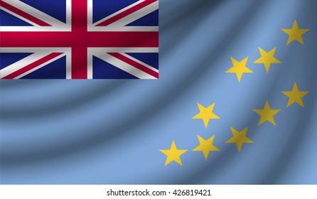Flag of Tuvalu, vector illustration