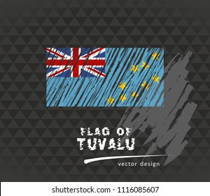 Flag of Tuvalu, vector pen illustration on black background