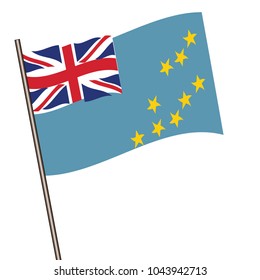 Flag of Tuvalu , Tuvalu flag waving isolated vector illustration
