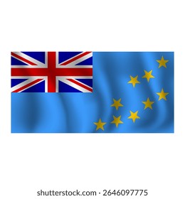 Bandeira de Tuvalu ondulações ao vento, com dobras 3d