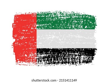 Bandera de los EAU con estilo grunge. Bandera de pincel de los EAU.