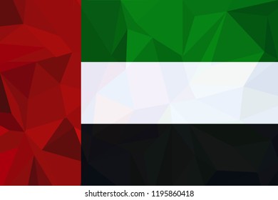 Flag of UAE. Symbol of Independence Day, souvenir soccer game, button language, icon.