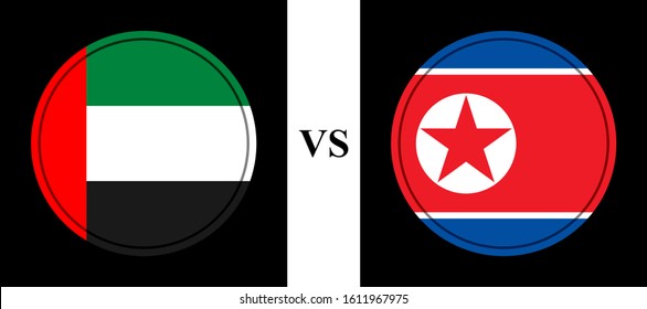 flag uae vs north korea .vector background