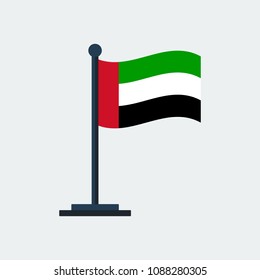 Flag Of Uae.Flag Stand On White Background. Vector Design