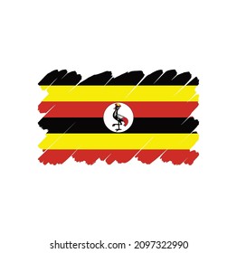 Flag of Uganda, brush stroke background