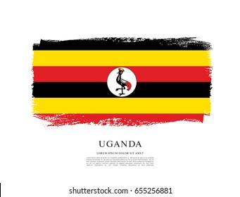 Flag of Uganda, brush stroke background