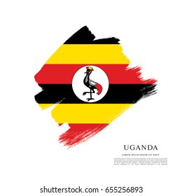 Flag of Uganda, brush stroke background