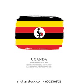 Flag of Uganda, brush stroke background