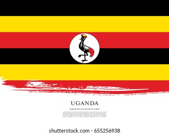 Flag of Uganda, brush stroke background
