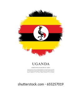 Flag of Uganda, brush stroke background