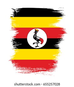 Flag of Uganda, brush stroke background