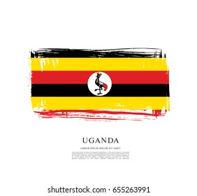 Flag of Uganda, brush stroke background