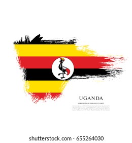 Flag of Uganda, brush stroke background