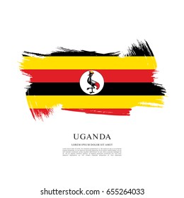 Flag of Uganda, brush stroke background