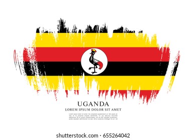 Flag of Uganda, brush stroke background