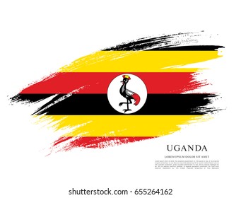 Flag of Uganda, brush stroke background