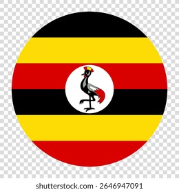Flagge von Uganda. Uganda Kreis Flagge Logo Symbol Computer Vektorgrafik-Design. Schachbretthintergrund.