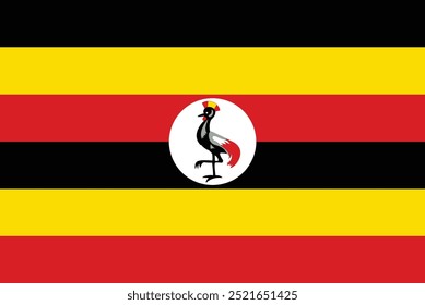 Flag of Uganda flat and simple vector design and illustration , National flag of Uganda country