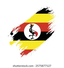 Flag of Uganda Grunge Brush Stroke Style vector