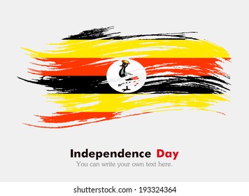 Flag of Uganda. Flag in grungy style. Independence Day.
