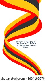 Flag of the Uganda. Independence day celebration card concept