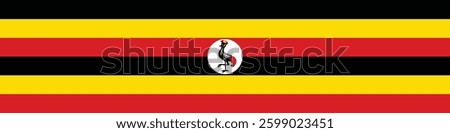 Flag of Uganda. Uganda flag long banner digital vector illustration
