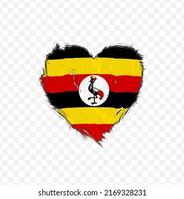 Flag Of Uganda in love texture brush  with transparent background, vector illustration in eps file