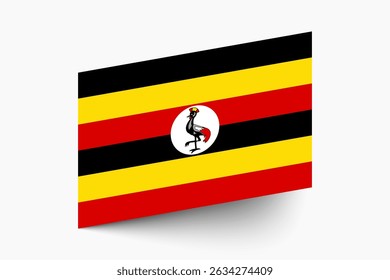Flag of Uganda. Uganda flag official colors tilted icon digital vector illustration design.