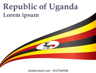 Flag of Uganda, Republic of Uganda. Template for award design, an official document with the flag of Uganda. Bright, colorful vector illustration for graphic and web design.