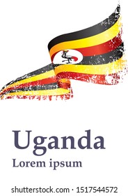 Flag of Uganda, Republic of Uganda. Template for award design, an official document with the flag of Uganda. Bright, colorful vector illustration for graphic and web design.